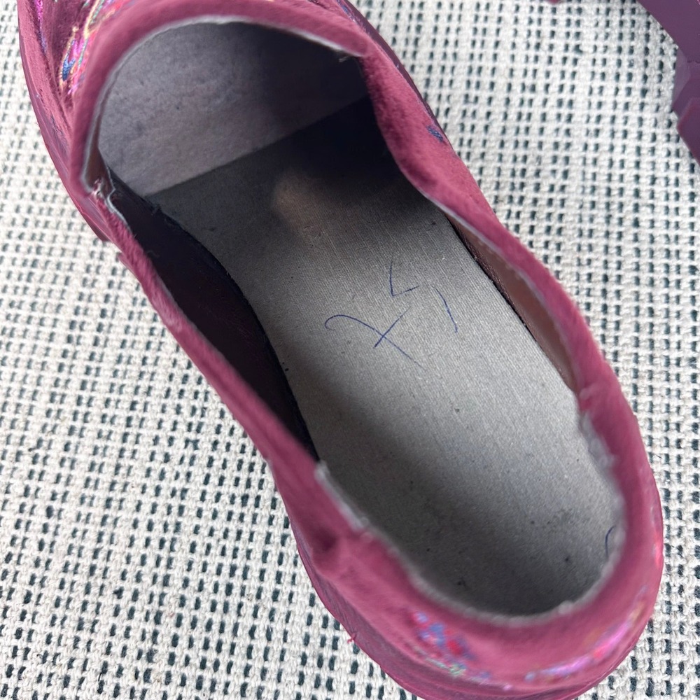 Farm Rio Loafers Womens Size 8.5 Purple Velvet Embroidered Platform Lug Sole - Picture 7 of 12